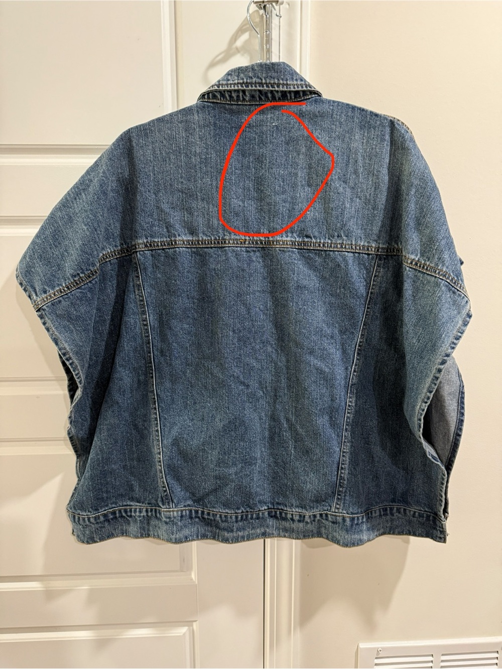 π€ Pistola Oversized Denim Vest β Cape Sleeve, One Size π€ - Picture 10 of 10